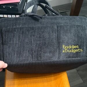 Black Corduroy Organization Bag